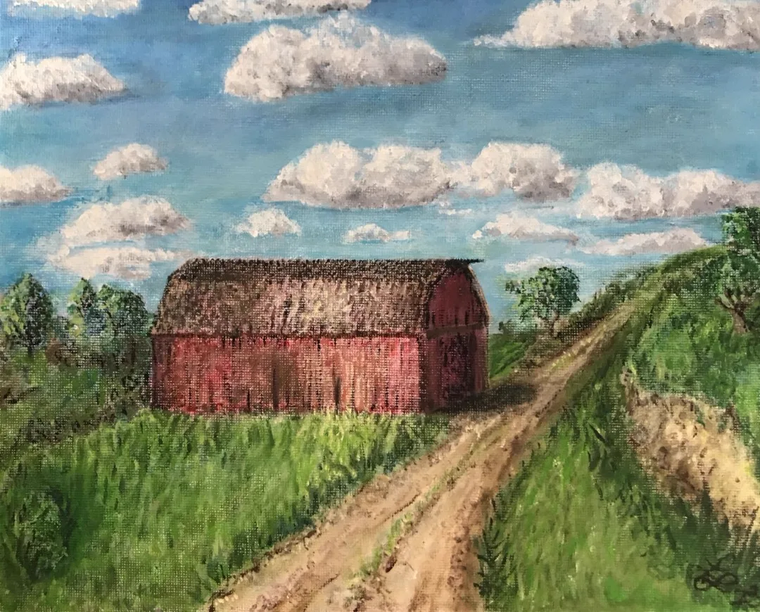 Red Barn — original artwork by Lynn Lehenbaur