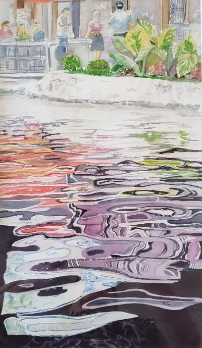 Riverwalk Lights — original artwork by Nancy Gerfers