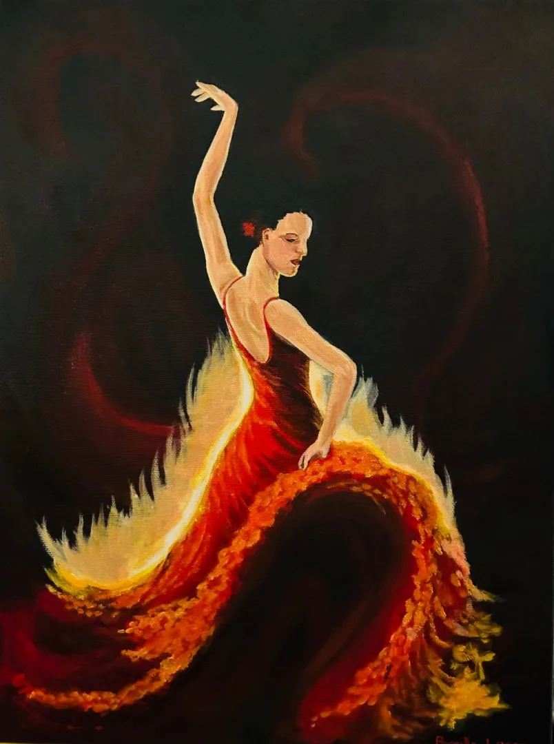 Girl On Fire — original artwork by Priscilla Bejjani