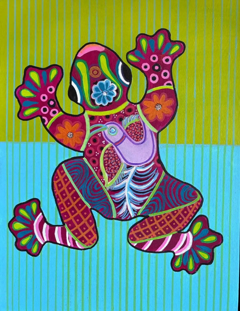 Happy Frog — original artwork by Sandra Risner