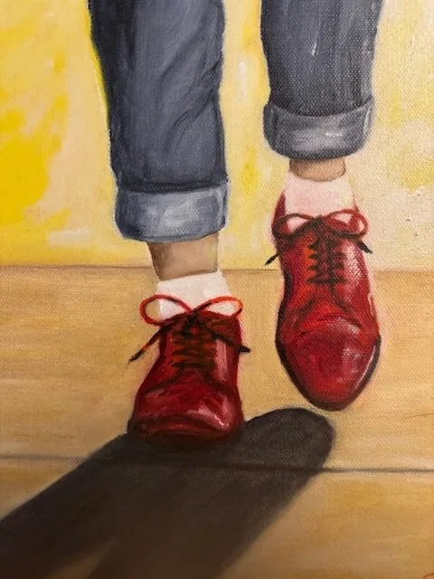 My New Red Shoes — original artwork by Sherry Riggs