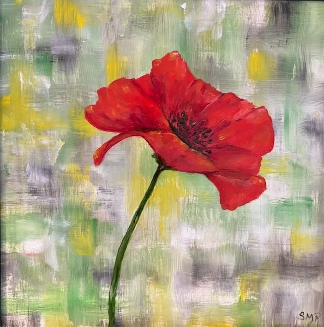 Red Pansy — original artwork by Sherry Riggs