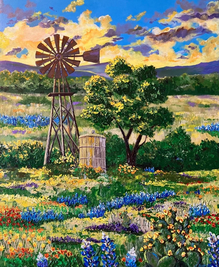 Hill Country Sunrise — original artwork by Susan Mapes